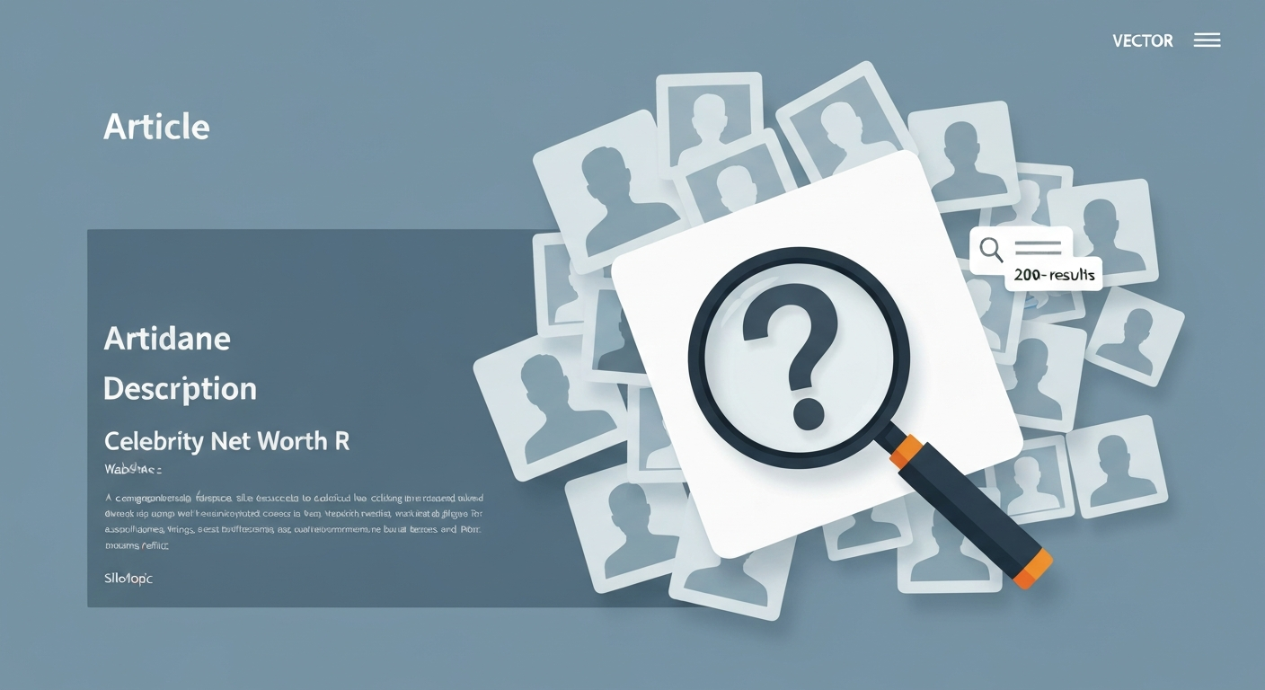 Conceptual illustration of many generic profile cards and silhouettes with a magnifying glass highlighting one card and a question mark, representing name ambiguity and uncertain identity.