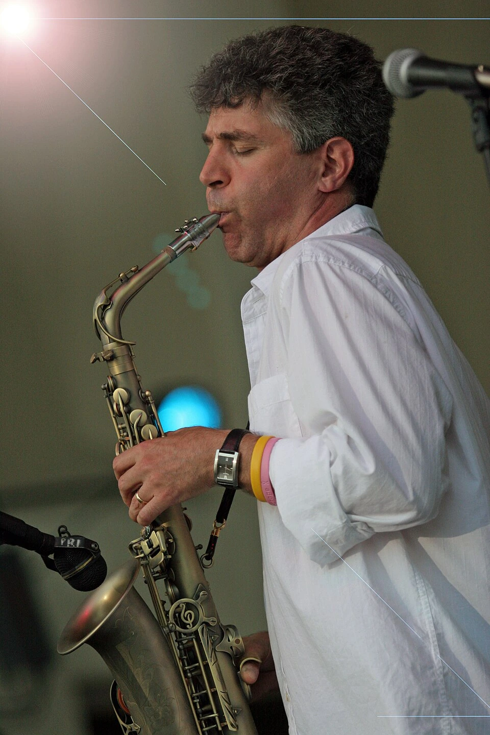 Jazz musician Nelson Rangell playing saxophone on stage