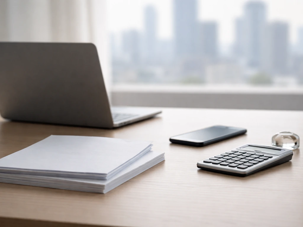Minimal office desk scene symbolizing conflicting net worth estimates