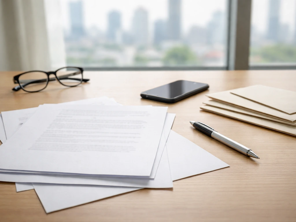 Minimal desk scene showing mixed documents and a smartphone, suggesting patchwork sources for net worth estimates.